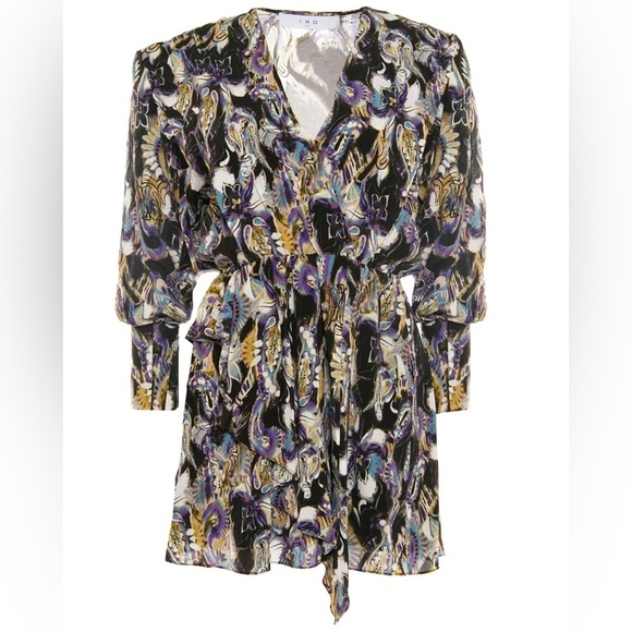 IRO Black and Purple Damie Dress Size 40 - Picture 1 of 9